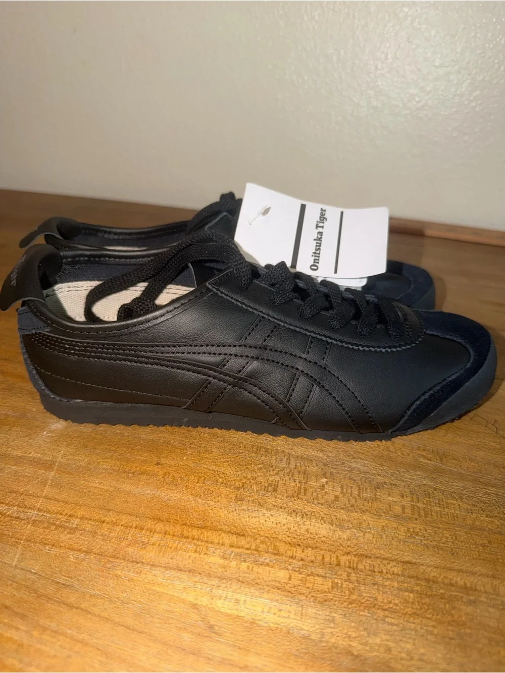 Onitsuka Tiger by Asics Men's Black Leather & Suede Sneakers with Tag